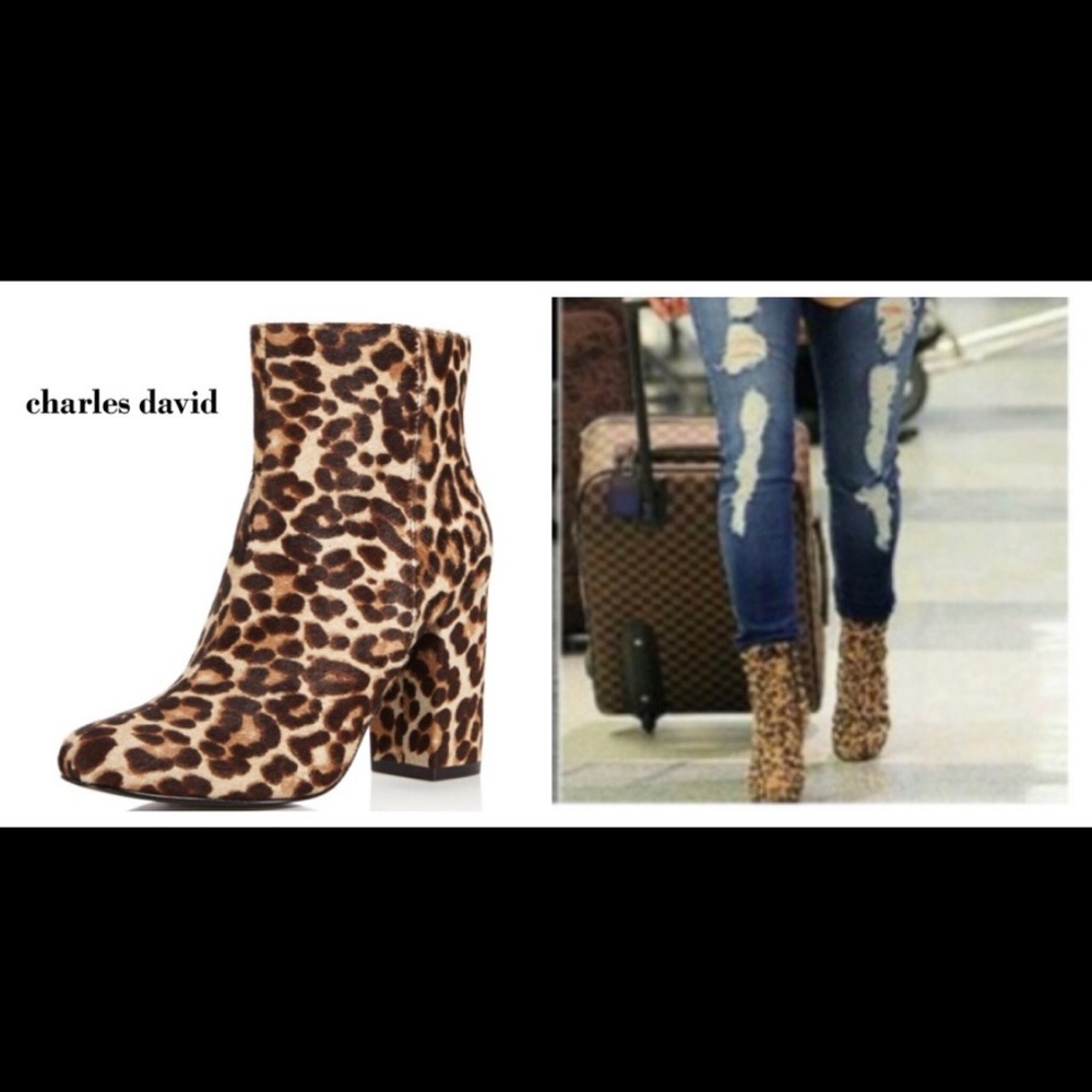 Charles David Studio Leopard Print Booties - image 7